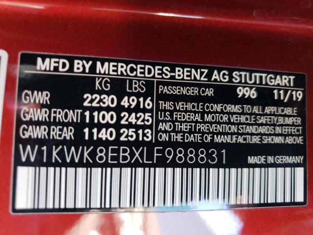 W1KWK8EBXLF988831 - 2020 MERCEDES-BENZ C 300 4MATIC RED photo 12