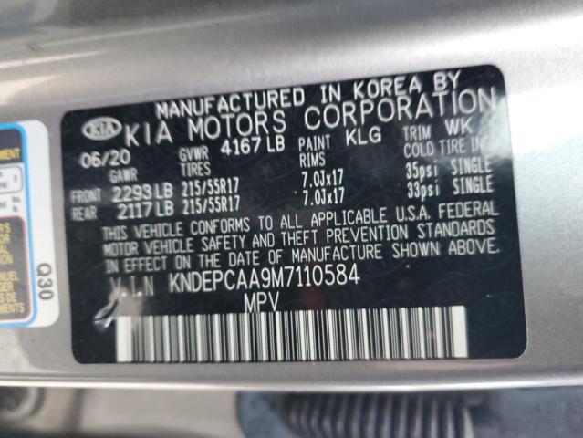 KNDEPCAA9M7110584 - 2021 KIA SELTOS LX SILVER photo 12