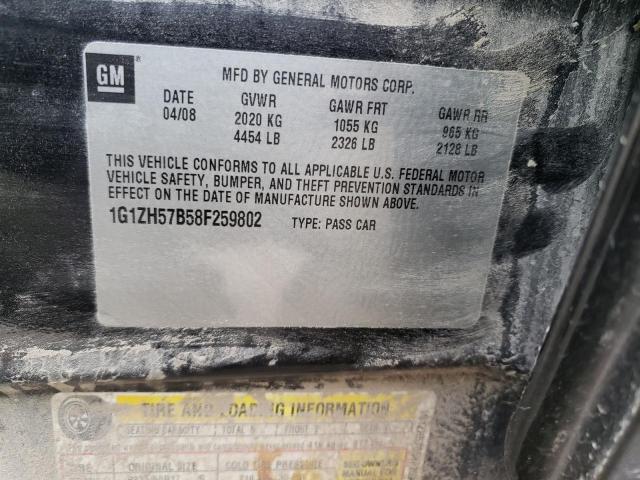 1G1ZH57B58F259802 - 2008 CHEVROLET MALIBU 1LT BLACK photo 12