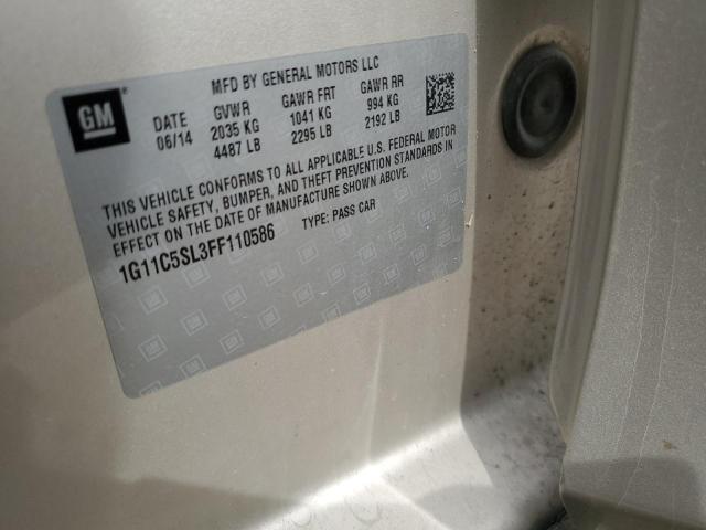 1G11C5SL3FF110586 - 2015 CHEVROLET MALIBU 1LT GOLD photo 12
