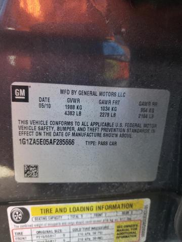 1G1ZA5E05AF285666 - 2010 CHEVROLET MALIBU LS BLACK photo 12