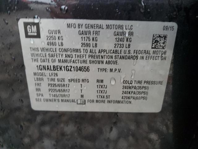 1GNALBEK1GZ104656 - 2016 CHEVROLET EQUINOX LS CHARCOAL photo 13