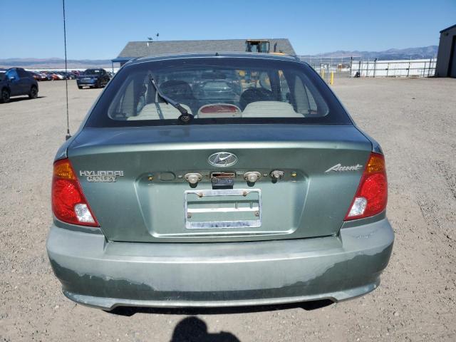 KMHCG35C83U257641 - 2003 HYUNDAI ACCENT GL GREEN photo 6