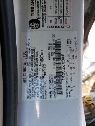 3FADP0L35BR288481 - 2011 FORD FUSION HYBRID WHITE photo 12