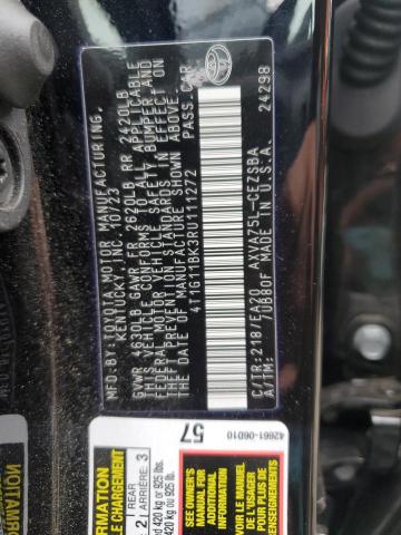4T1G11BK3RU111272 - 2024 TOYOTA CAMRY SE NIGHT SHADE BLACK photo 12