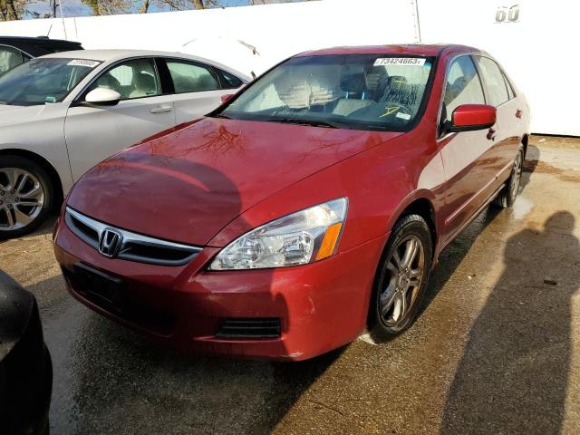 1HGCM56817A184950 - 2007 HONDA ACCORD EX MAROON photo 1