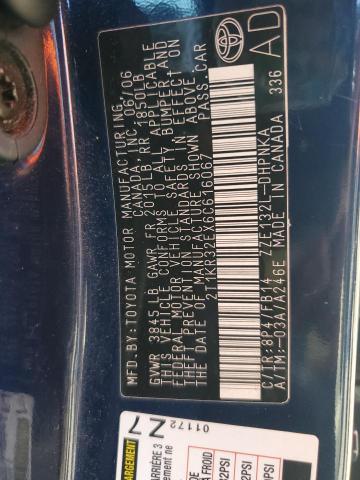 2T1KR32EX6C616067 - 2006 TOYOTA COROLLA MA XR BLUE photo 12