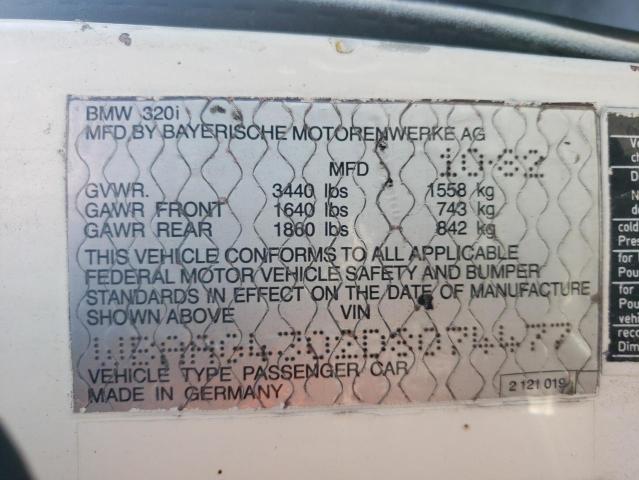 WBAAG4302D8074477 - 1983 BMW 320 I AUTOMATIC WHITE photo 12