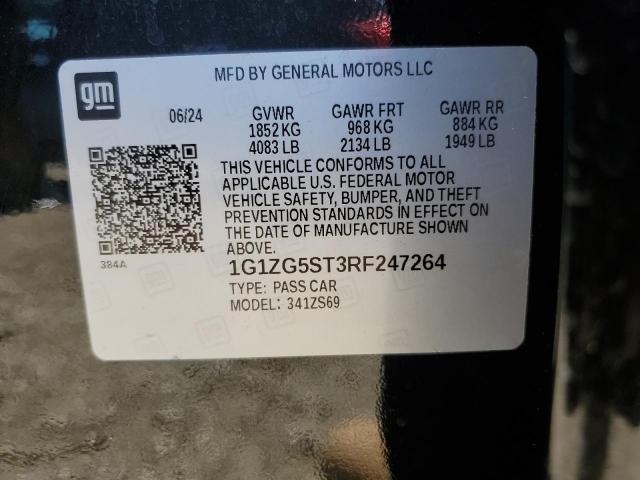 1G1ZG5ST3RF247264 - 2024 CHEVROLET MALIBU RS 黑色 照片 12