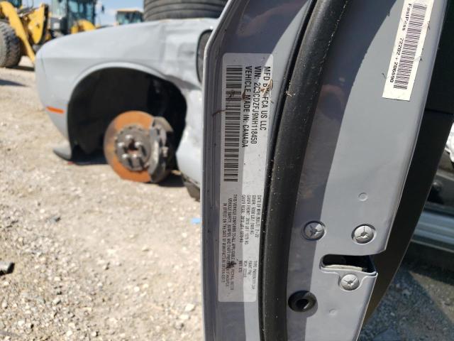 2C3CDZFJ9NH118450 - 2022 DODGE CHALLENGER R/T SCAT PACK GRAY photo 12
