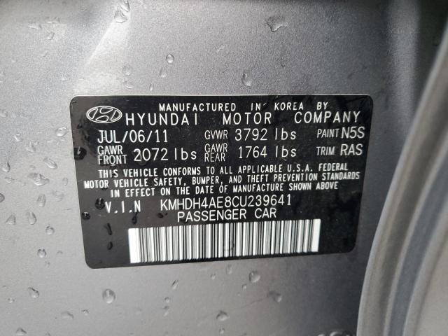 KMHDH4AE8CU239641 - 2012 HYUNDAI ELANTRA GLS GRAY photo 12