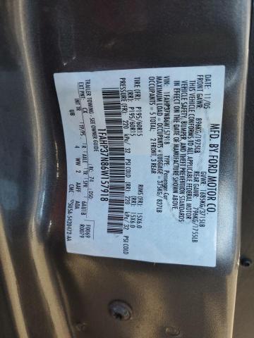 1FAHP37N86W157918 - 2006 FORD FOCUS ZX5 GRAY photo 12