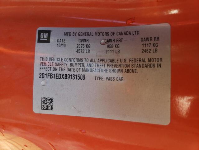 2G1FB1EDXB9131508 - 2011 CHEVROLET CAMARO LT ORANGE photo 12