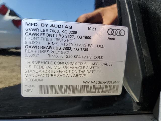 WA1VABGEXNB012047 - 2022 AUDI E-TRON CHRONOS BLACK photo 13