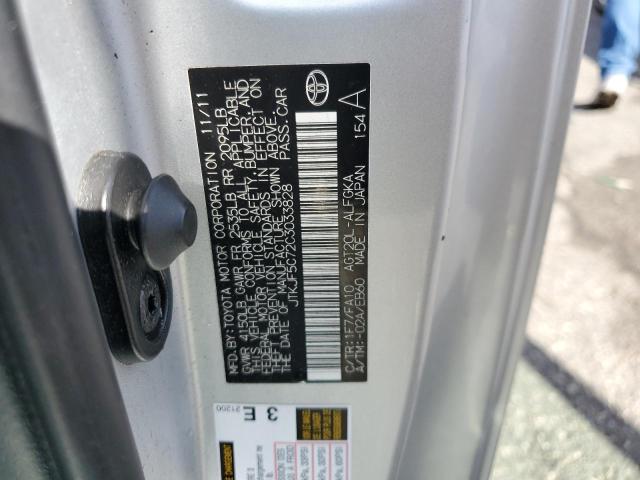 JTKJF5C72C3033828 - 2012 TOYOTA SCION TC 银色 照片 12