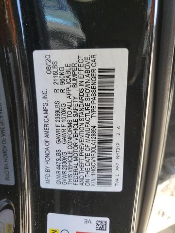 1HGCV1F30LA129894 - 2020 HONDA ACCORD SPORT BLACK photo 12