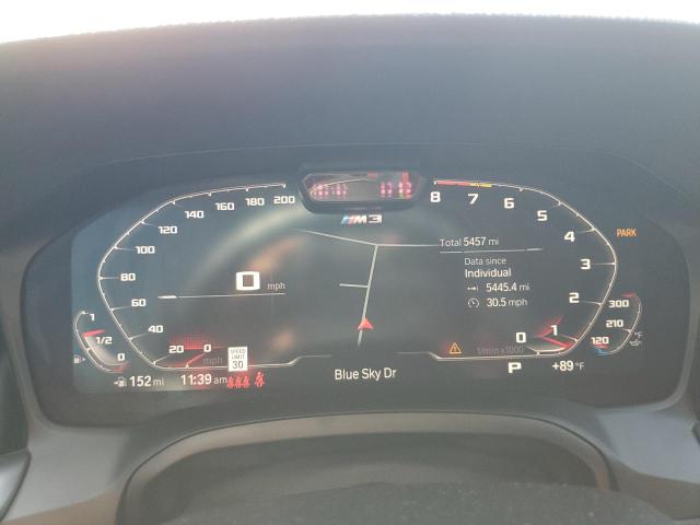 WBS43AY03NFM63783 - 2022 BMW M3 COMPETITION GRAY photo 9