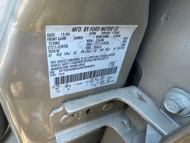 1FTSW2BR2AEB06291 - 2010 FORD F250 SUPER DUTY GOLD photo 10