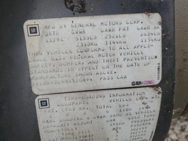 1G1BN53E5NW120694 - 1992 CHEVROLET CAPRICE CLASSIC LTZ GRAY photo 12