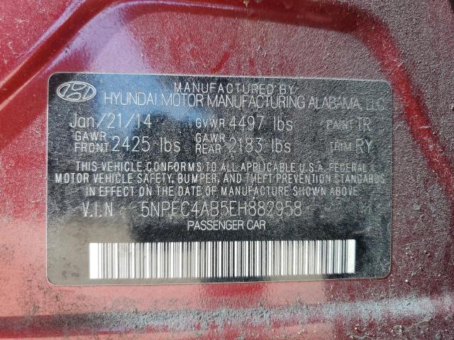 5NPEC4AB5EH882958 - 2014 HYUNDAI SONATA SE BURGUNDY photo 12