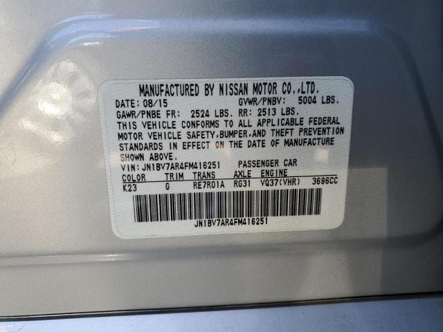 JN1BV7AR4FM416251 - 2015 INFINITI Q50 BASE SILVER photo 12