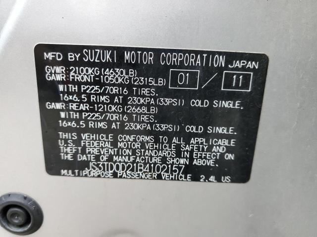 JS3TD0D21B4102157 - 2011 SUZUKI GRAND VITA PREMIUM SILVER photo 13