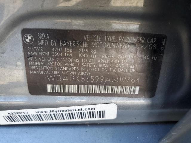 WBAPK53599A509764 - 2009 BMW 3 SERIES XI SULEV GRAY photo 13