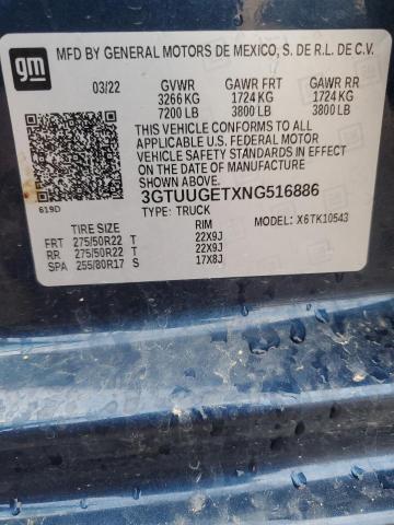 3GTUUGETXNG516886 - 2022 GMC SIERRA K1500 DENALI BLUE photo 13