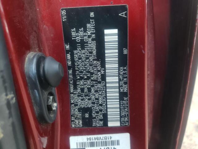 5TDZA23C76S422763 - 2006 TOYOTA SIENNA CE RED photo 13