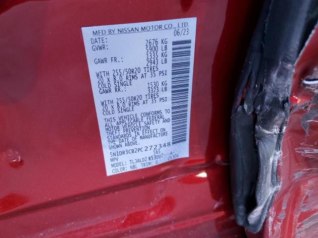 5N1DR3CB2PC272348 - 2023 NISSAN PATHFINDER SL RED photo 13