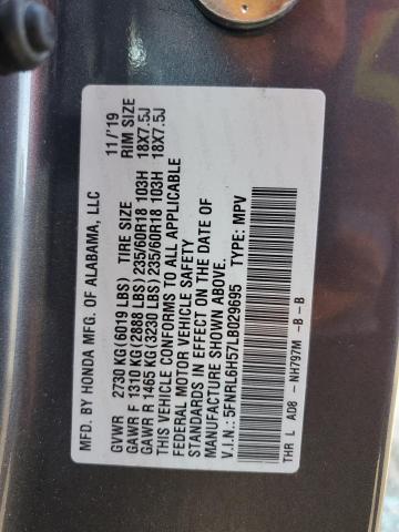 5FNRL6H57LB029695 - 2020 HONDA ODYSSEY EX GRAY photo 13