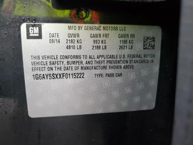 1G6AY5SXXF0115222 - 2015 CADILLAC CTS PERFORMANCE COLLECTION Schwarz Foto 12