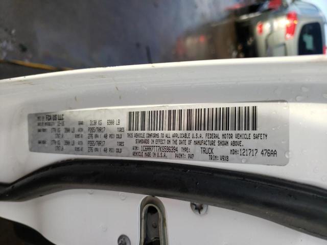 1C6RR7TT7KS596394 - 2019 RAM 1500 CLASS SLT თეთრი ფოტო 12