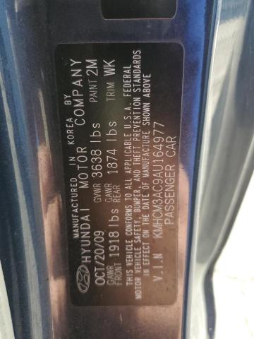 KMHCM3AC9AU164977 - 2010 HYUNDAI ACCENT BLUE GRAY photo 12