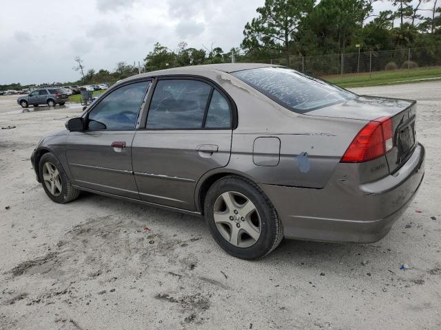 2HGES26715H538307 - 2005 HONDA CIVIC EX GRAY photo 2