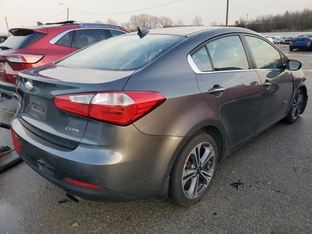 KNAFX4A86E5105425 - 2014 KIA FORTE EX GRAY photo 3