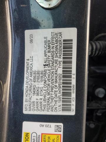 19XFL1H79PE018202 - 2023 HONDA CIVIC EXL გრაფიტი ფოტო 12