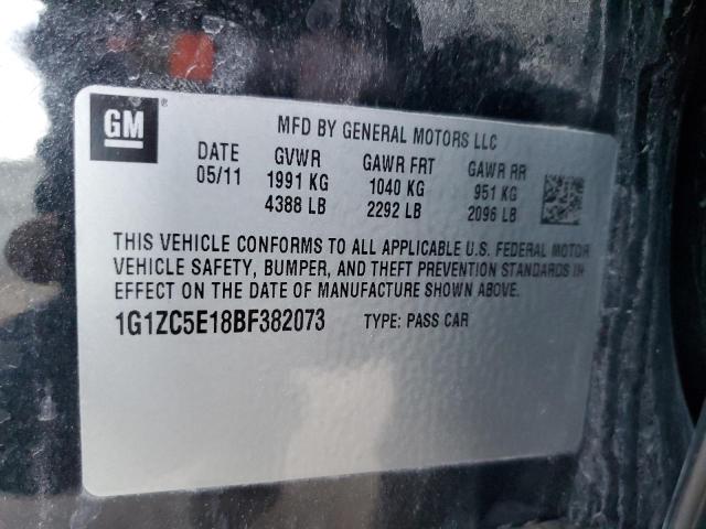 1G1ZC5E18BF382073 - 2011 CHEVROLET MALIBU 1LT BLACK photo 12