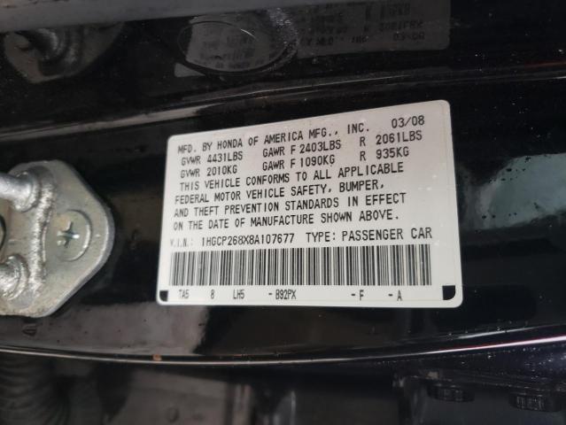 1HGCP268X8A107677 - 2008 HONDA ACCORD EXL BLACK photo 13