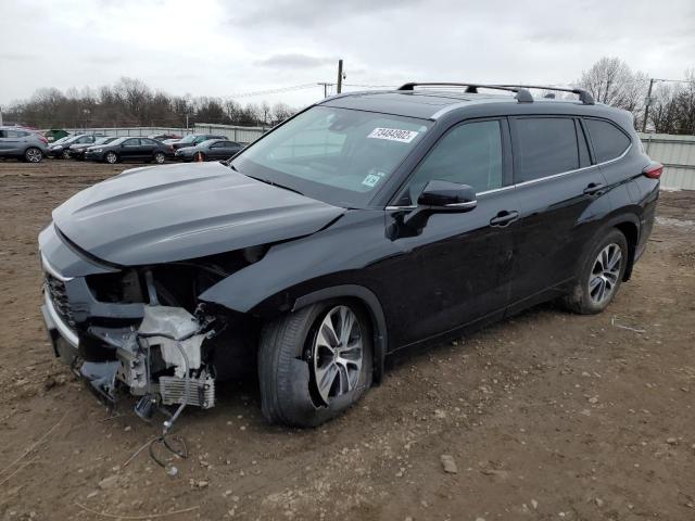 5TDGZRBHXMS554113 - 2021 TOYOTA HIGHLANDER XLE BLACK photo 1