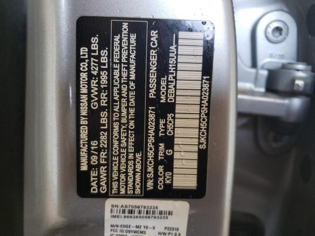 SJKCH5CP5HA023871 - 2017 INFINITI QX30 BASE SILVER photo 12