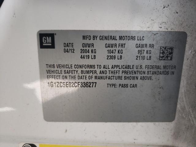 1G1ZC5E02CF336277 - 2012 CHEVROLET MALIBU 1LT WHITE photo 13