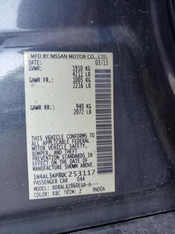 1N4AL3AP8DC253117 - 2013 NISSAN ALTIMA 2.5 GRAY photo 12