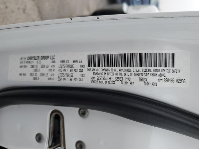 3C6TR5JT8EG122933 - 2014 RAM 2500 SLT თეთრი ფოტო 12