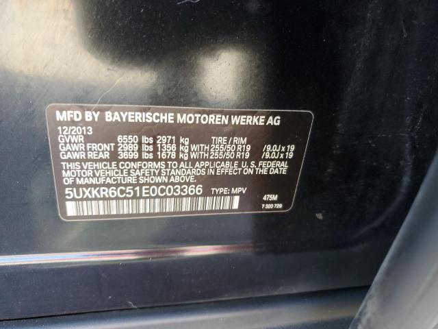 5UXKR6C51E0C03366 - 2014 BMW X5 XDRIVE50I BLACK photo 13