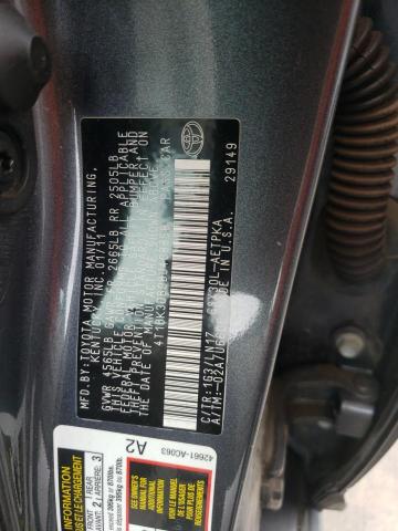 4T1BK3DB9BU408858 - 2011 TOYOTA AVALON BASE 石墨色 照片 12