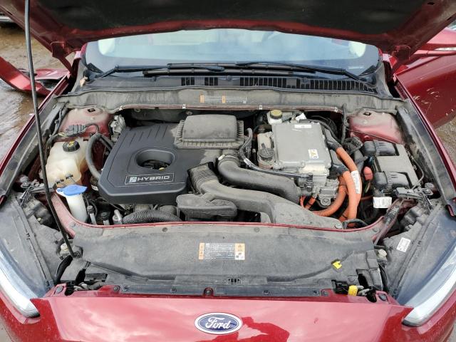 3FA6P0LU2ER351848 - 2014 FORD FUSION SE HYBRID RED photo 11