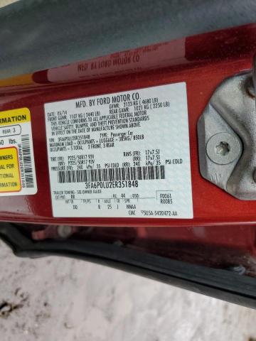 3FA6P0LU2ER351848 - 2014 FORD FUSION SE HYBRID RED photo 13