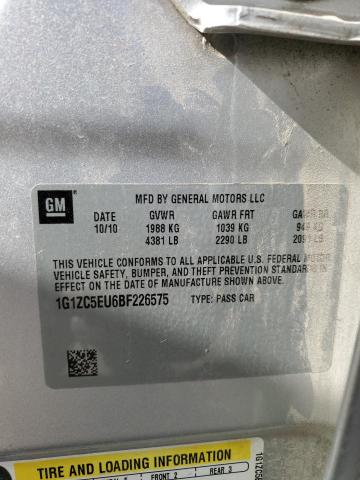 1G1ZC5EU6BF226575 - 2011 CHEVROLET MALIBU 1LT 银色 照片 13