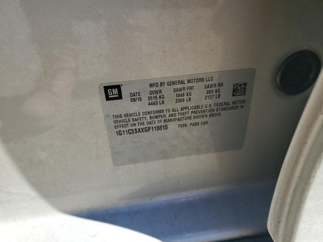 1G11C5SAXGF118815 - 2016 CHEVROLET MALIBU LIM LT 金色 照片 12